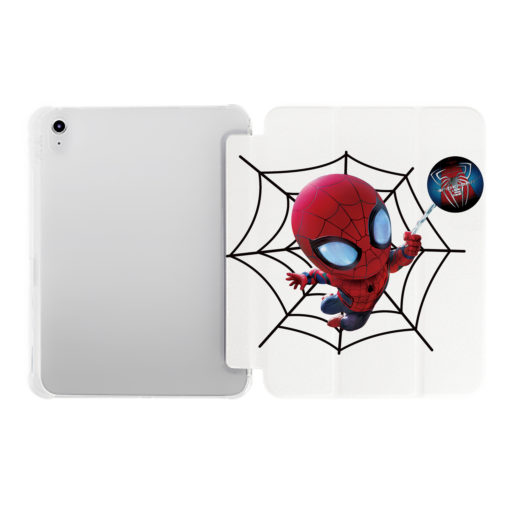 （画像用） Spider Man スパイダーマン IPad ケース ペン収納付き 三つ折りスタンド PUレザー×シリコン 対応機種9.5/10.5/10.9インチ